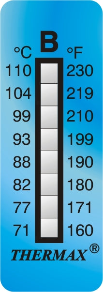8 Level Temperature Indicator Labels 37°C to 254°C