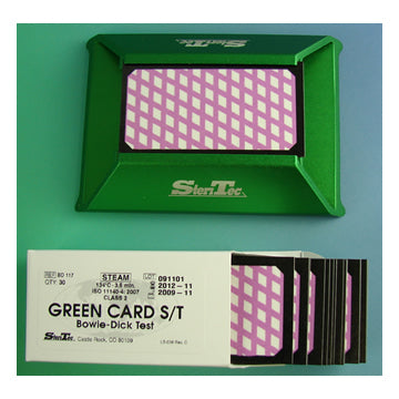 SteriTec Green Card S/T Type 2 Bowie Dick Test Starter Kit 134º 3.5 mins