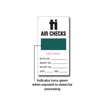 Air Checks Steam/Air Retort Processing Indicator